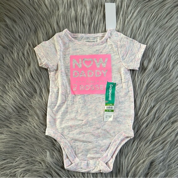 Garanimals Onesie Baby‎ Girls Size 6-9 Months “Now Daddy has 2 Bosses” Bodysuit - Picture 1 of 3